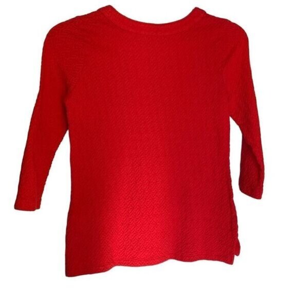 Kim Rogers Women's Small Textured Square Neckline Deep Pink Puckered Fabric Top - Picture 2 of 11